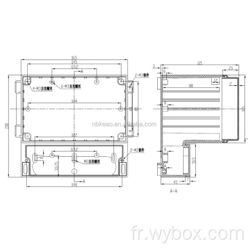 Boîtier en plastique IP65 avec couvercle transparent boîtier électronique extérieur boîtier étanche en plastique PWP408 avec 165X158X121mm